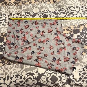 Floral Gray Infinity Scarf